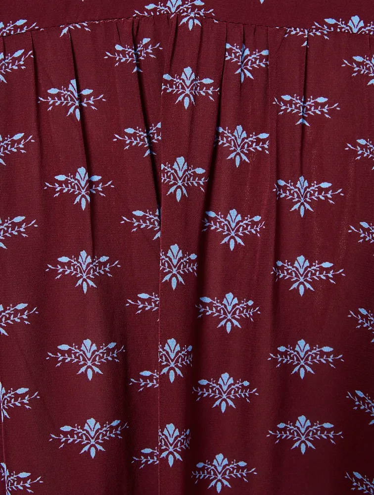 Mintee F Printed Button-Up Blouse