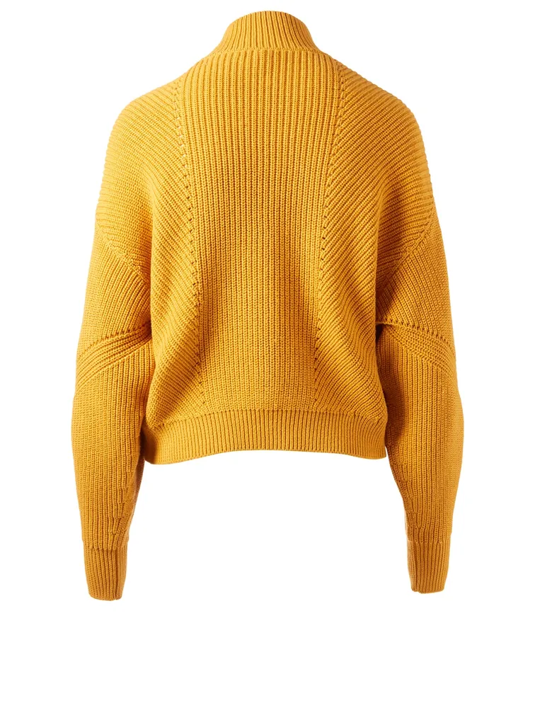 Lusela Mock Neck Sweater With Buttons