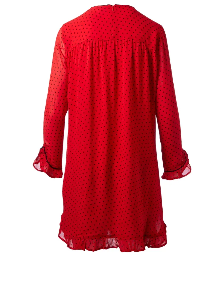 Mullin Georgette Dress Polka Dot Print