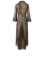 Mullin Georgette Wrap Dress Leopard Print