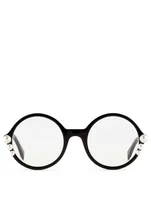 Round Optical Glasses With Faux Pearls