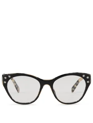 Square Optical Glasses With Crystals