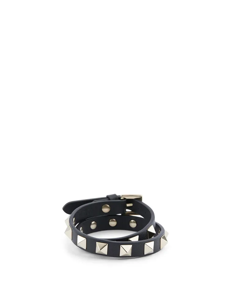 Rockstud Leather Double Bracelet