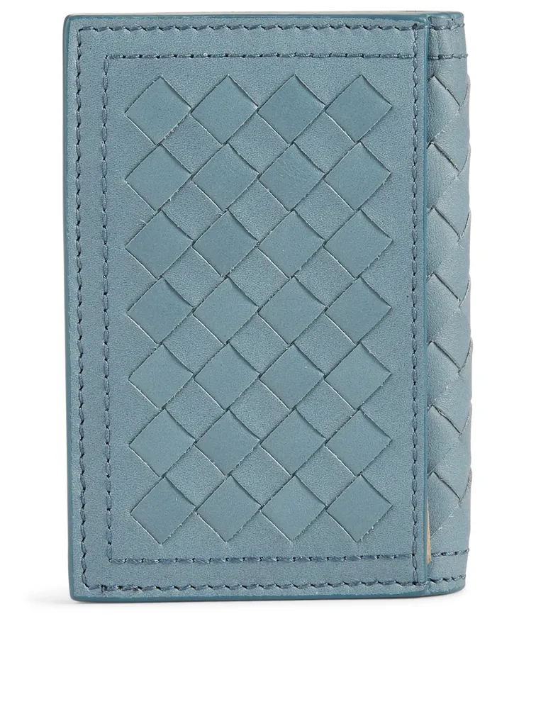 Intrecciato Leather Bifold Card Holder