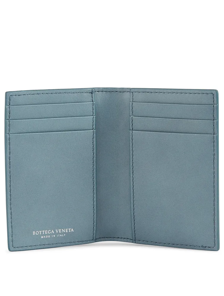 Intrecciato Leather Bifold Card Holder