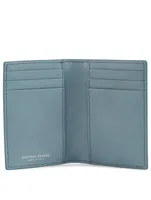 Intrecciato Leather Bifold Card Holder