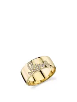 14K Gold Love Ring With Diamonds