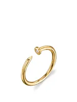 14K Rose Gold Nail Ring With Diamond