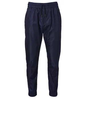 Nylon Track Pants With Embroidered Logo