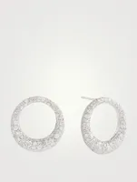 18K White Gold Small Pave Galaxy Earrings With Diamonds