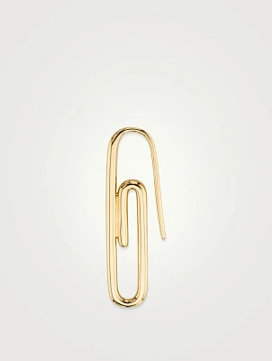 18K Gold Paper Clip Earring