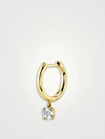 18K Gold Huggie Hoop Earring With Diamond