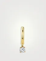 18K Gold Huggie Hoop Earring With Diamond