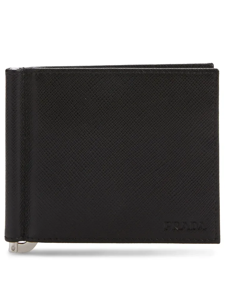 Saffiano Leather Wallet With Money Clip