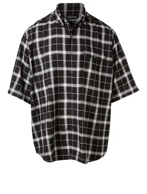 Short Sleeve Button-Down Shirt Plaid