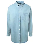 Oversized Denim Button-Down Shirt