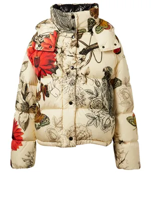 Caille Down Puffer Jacket Floral Print