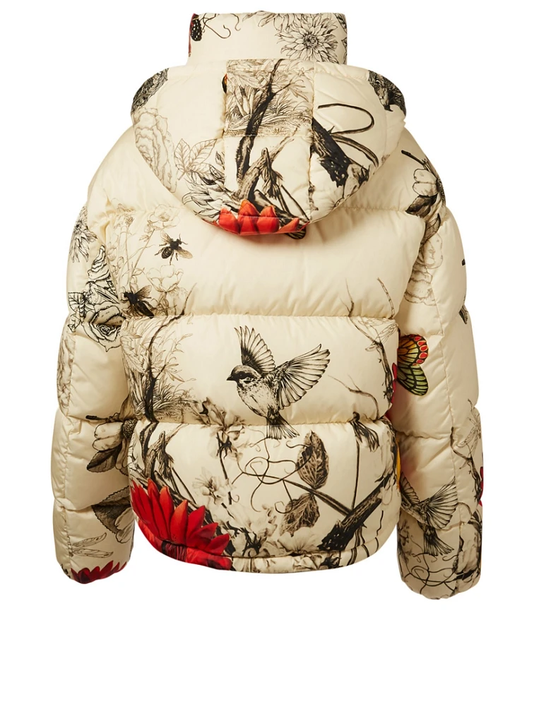 Caille Down Puffer Jacket Floral Print