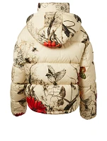 Caille Down Puffer Jacket Floral Print