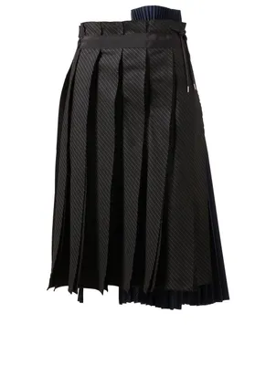 Mixed Media Skirt Pinstripe