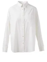 Button-Up Shirt With Pleated Lace Tulle Back