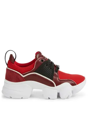 Jaw Neoprene And Leather Sneakers