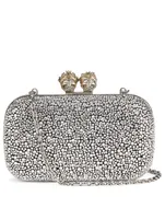 Queen And King Suede Clutch Bag With Crystals