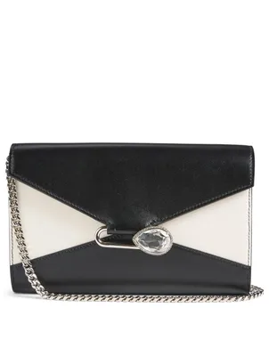 Pin Leather Chain Wallet Bag