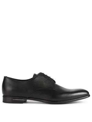 Saffiano Leather Derby Shoes