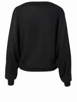 Wool V-Neck Sweater With Lace Insert