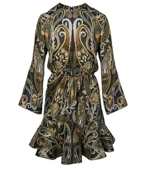 Silk Dress Paisley Print