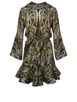 Silk Dress Paisley Print