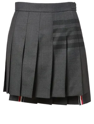 Four Bar Wool-Blend Uniform Skirt