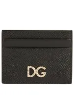 Leather Card Holder With Crystal Logo