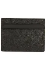 Leather Card Holder With Crystal Logo