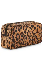 Nylon Cosmetic Bag In Leopard Print