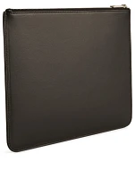 Leather Pouch With Triangle Print