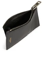 Two-Tone Leather Zip Card Holder