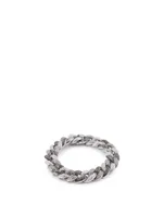 14K White Gold Link Bracelet With Diamonds