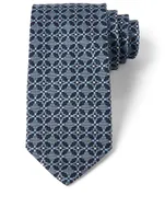 Silk Tie In Geo Pattern