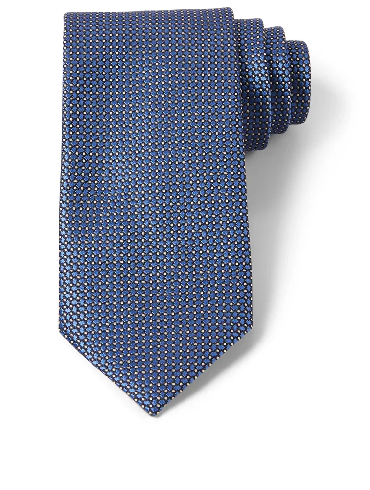 Silk Tie In Square Neat Pattern