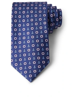 Silk Tie In Geo Pattern