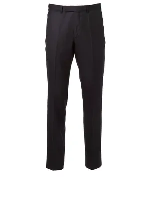 Wool Flat Front Pants