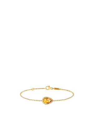 Serpent Boheme Gold Chain Bracelet With Citrine