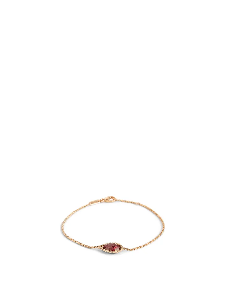 Serpent Bohème Rose Gold Chain Bracelet With Rhodolite Garnet