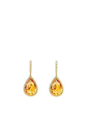 Serpent Boheme Gold Sleeper Earrings With Citrine