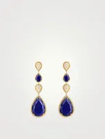 Serpent Boheme Gold Pendant Earrings With Diamonds And Lapis Lazuli