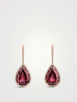 Serpent Boheme L Motif Sleeper Earrings With Rhodolite Garnet