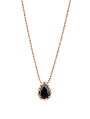 Serpent Boheme Rose Gold Pendant Necklace With Onyx