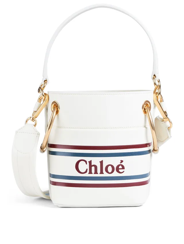 Chloe Roy Bucket Bag Cream Leather Small Crossbody Shoulder Bag